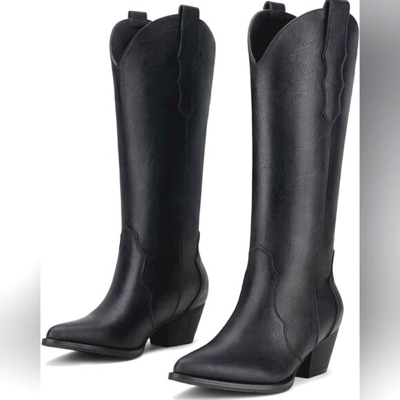 (RBC118) Rollda Cowboy Western Boots with Chunky Heel Sz 11 - Picture 1 of 12